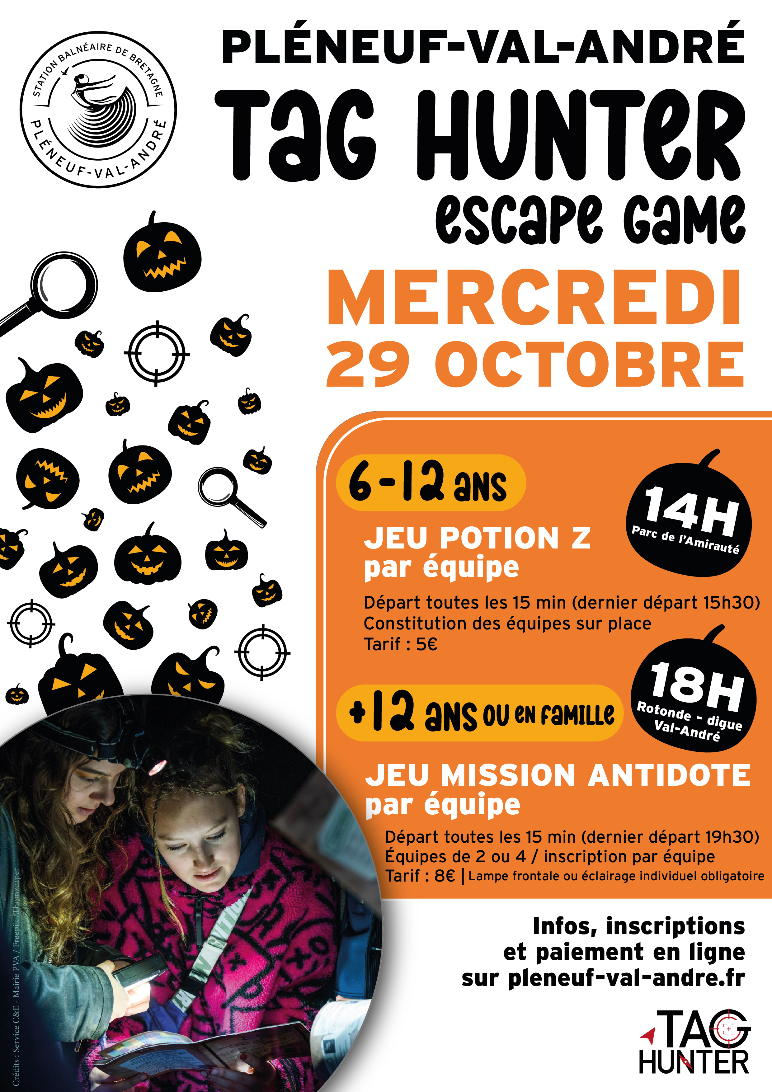 Tag-hunter, escape game 6/12 ans inscription individuelle